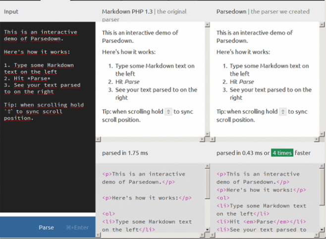 Parsedown - Markdown парсер на PHP