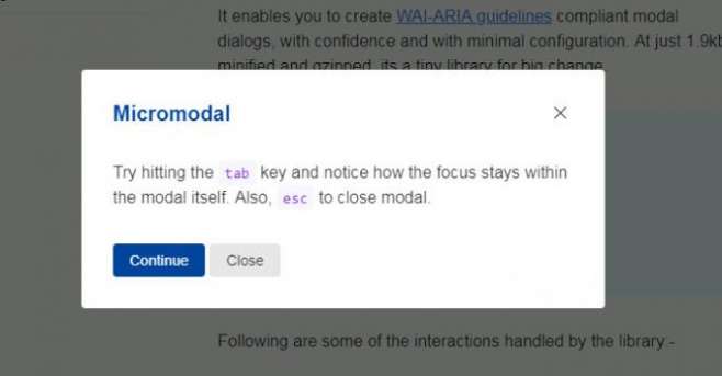 micromodal.js - скрипт модальных окон на чистом JS