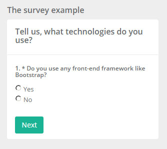 survey.js - скрипт создания интерактивных опросников survey.js - скрипт создания интерактивных опросников