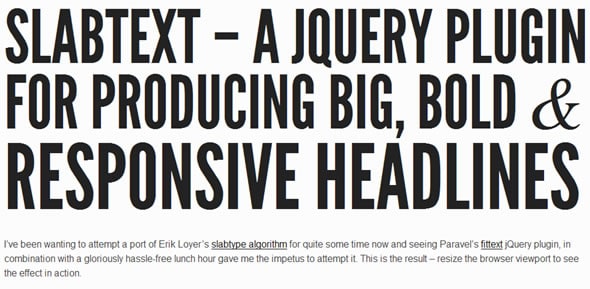 slabText – jquery плагин для заголовков