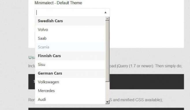 Minimal select replacement for jQuery