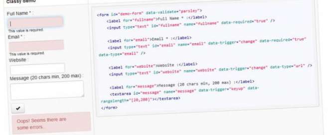 Parsley.js - Javascript forms validation