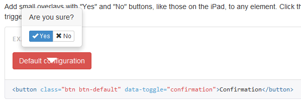 Bootstrap Confirmation - плагин для подтверждения на месте, использует Popover