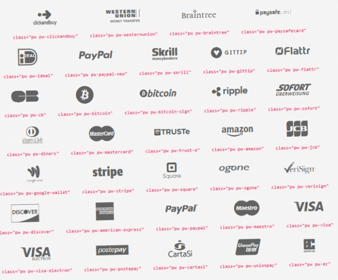 Payment Webfont - набор svg иконок платежных систем