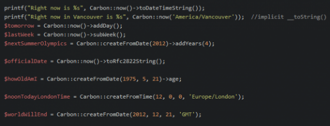 Carbon - простое php API расширение для DateTime Carbon - простое php API расширение для DateTime