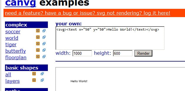 canvg библиотека рендера и отрисовки svg