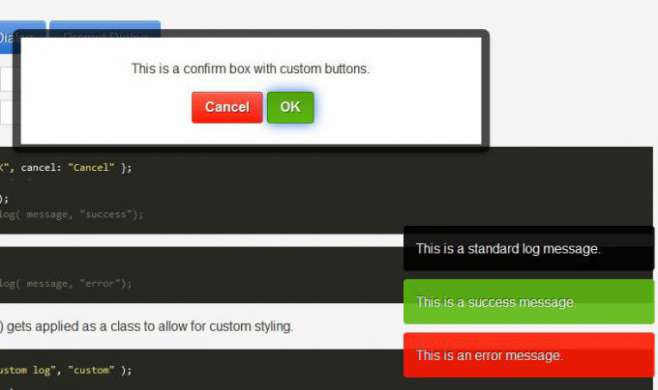 alertify.js - скрипт всплывающих уведомлений