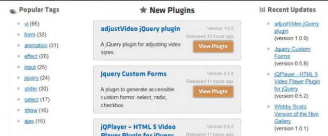 jQuery Plugin Registry