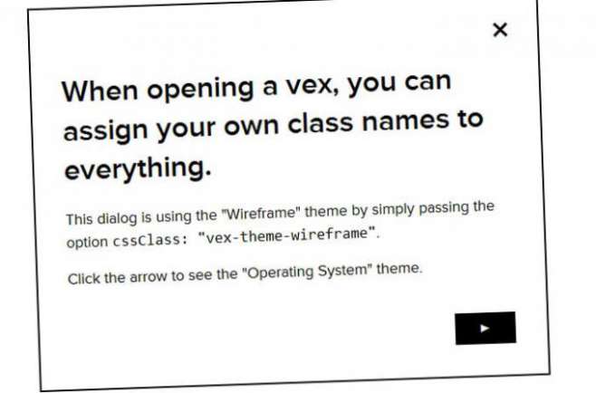 vex - js скрипт диалоговых (модальных) окон