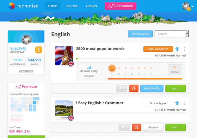 memrise.com - сайт для изучения иностранных слов