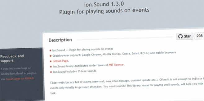 Ion.Sound - плагин для работы со звуком на jQuery