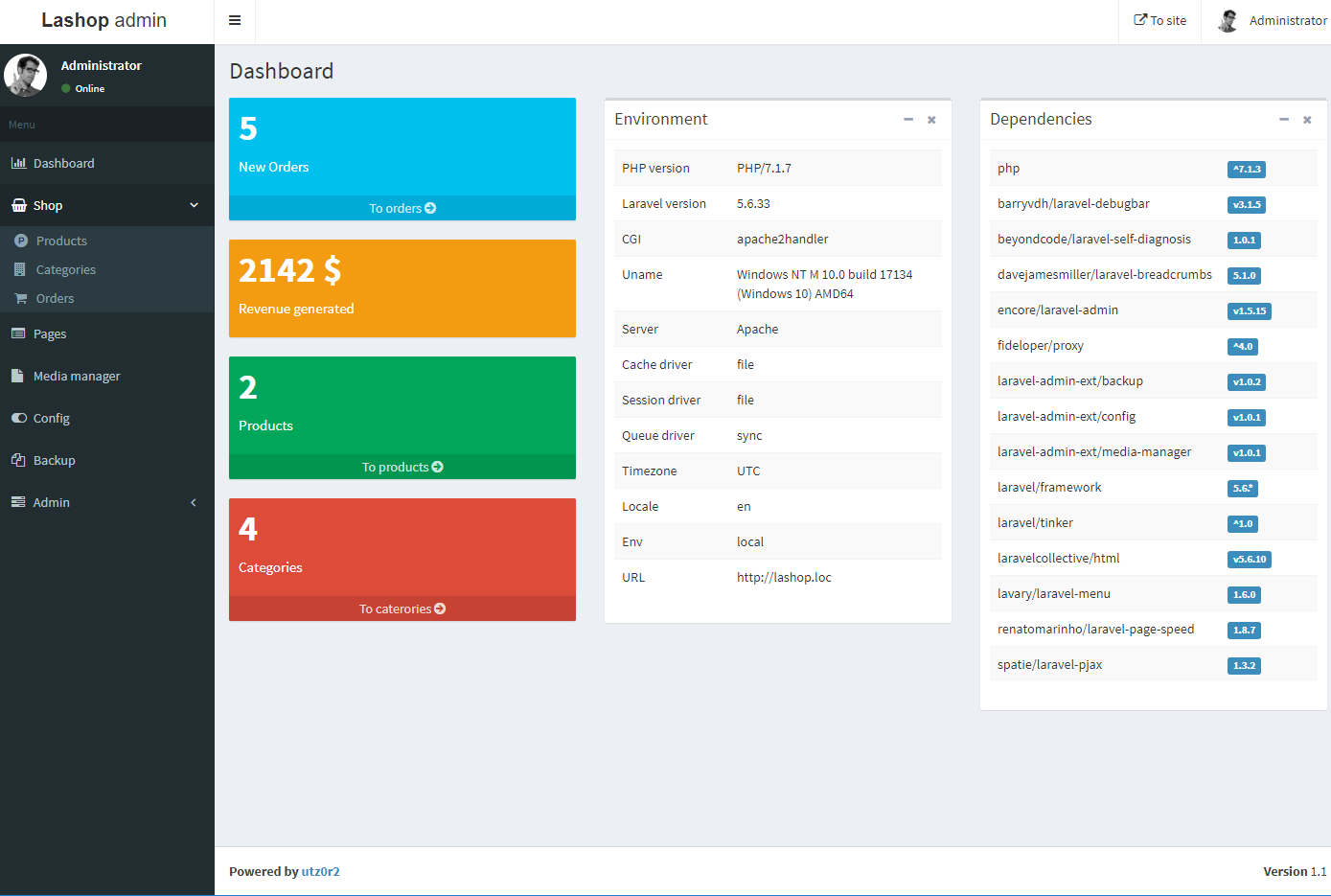 Lashop - беслпатный скрипт интернет-витрины на фреймворке laravel Lashop - беслпатный скрипт интернет-витрины на фреймворке laravel