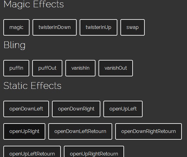 Набор анимаций на CSS 3